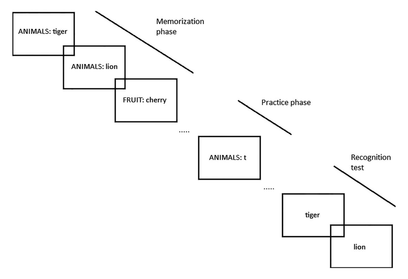 Illustration of the Retrieval-induced Inhibition task.