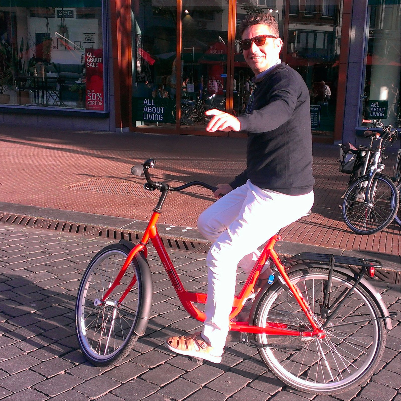 Albert riding a bicycle in the streets of Nijmegen (The Netherlands) in the summer of 2018. Albert was attending the International Workshop…